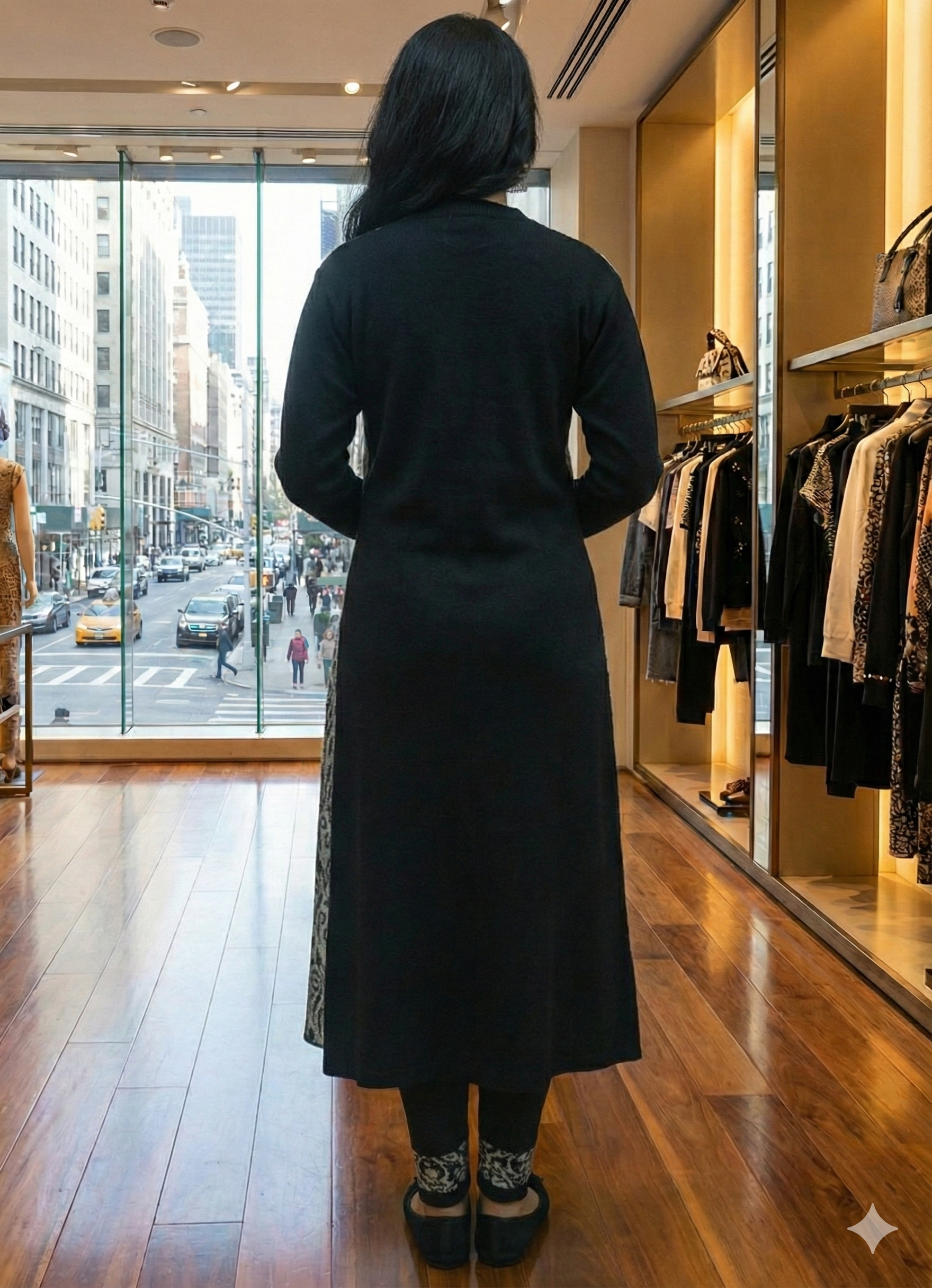 Woollen Black Frock Set - Image 3