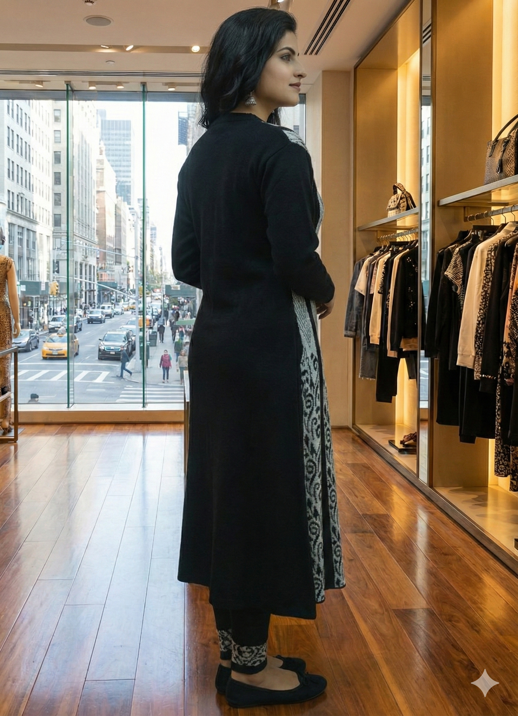 Woollen Black Frock Set - Image 2