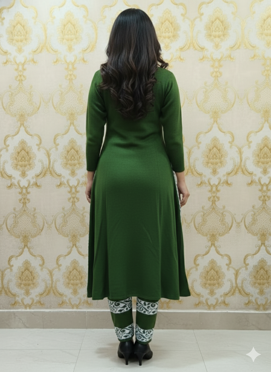 Woollen Mehendi Frock Set - Image 3