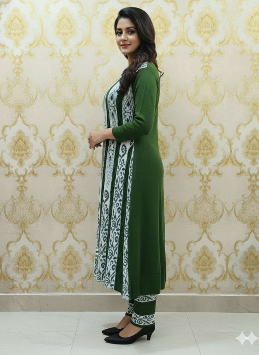 Woollen Mehendi Frock Set - Image 2