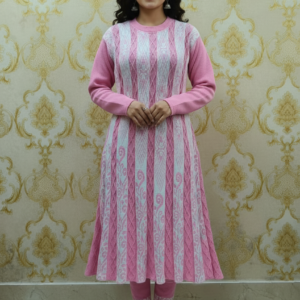 Woollen Pink Frock Set