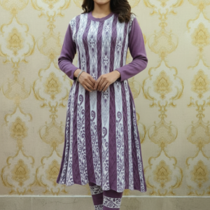 Woollen Purple Frock Set